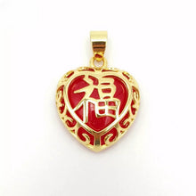 Load image into Gallery viewer, Nature Jade Heart Pendant Necklace Gift Jewelry charm Blessing Fortune Lucky a