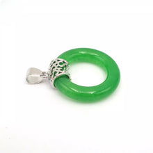 Load image into Gallery viewer, Nature Jade Ring Round Pendant Necklace Gift Jewelry charm Blessing Fortune g