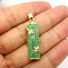 Load image into Gallery viewer, Nature Jade Bamboo Pendant Necklace Gift Jewelry charm Blessing Lucky Green New