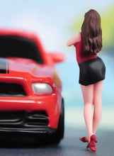 Load image into Gallery viewer, 1:64 Painted Figure Model Miniature Resin Diorama Sand Sexy Mini Skirt Girl Lady