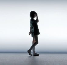 Load image into Gallery viewer, 1:64 Painted Figure Mini Model Miniature Resin Diorama Green Tee Girl Lady Cute