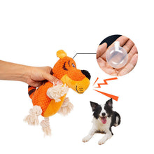 Load image into Gallery viewer, Dog Squeaky Toys Chew Puppy Fluffy Toy Durable Rope Teeth Grinding PET Tiger Cat