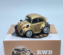 Load image into Gallery viewer, DK 1:64 HEC Gold RWB Beetle Widebody Cute Q Sports Model Diecast Metal Car New Collection