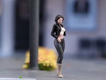 Load image into Gallery viewer, 1:64 Painted Figure Model Miniature Resin Sand Cool Girl Pretty Lady in Black