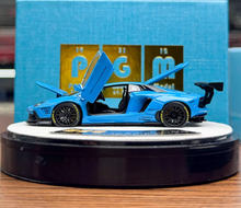 Load image into Gallery viewer, PGM 1:64 Blue Aventador LP700-4 LB Round Sports Model Diecast Metal Car New Collection