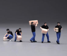 Load image into Gallery viewer, 1:64 Painted Figure Model Miniature Resin Diorama Toy Sand Carrier Workers Set