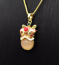 Load image into Gallery viewer, Nature Jade Traditional Lion Pendant Necklace Gift Jewelry charm Blessing New