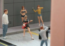 Load image into Gallery viewer, 1:64 Painted Figure Mini Model Miniature Resin Diorama Sand People Guitar Girl
