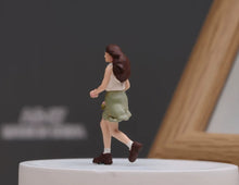 Load image into Gallery viewer, 1:64 Painted Figure Model Miniature Resin Diorama Toy Sand Running Girl Lady