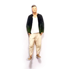 Load image into Gallery viewer, 1:64 Painted Figure Mini Model Miniature Resin Diorama Urban Man Black Shirt Tee