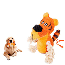 Load image into Gallery viewer, Dog Squeaky Toys Chew Puppy Fluffy Toy Durable Rope Teeth Grinding PET Tiger Cat