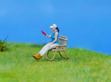 Load image into Gallery viewer, 1:64 Painted Figure Model Miniature Resin Diorama Cafe Sitting Pose Lady Man Toy Collection