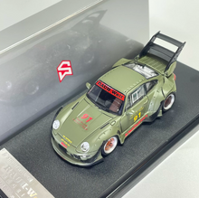 Load image into Gallery viewer, SW 1:64 Matte Green RWB 911 993 #91 Big Spoiler Model Diecast Metal Car New Collection