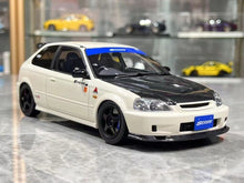 Load image into Gallery viewer, MH 1:18 White Civic Type R EK9 Spoon B16B Vtec Engine Model Diecast Metal Car