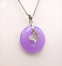 Load image into Gallery viewer, Nature Purple Jade Butterfly Pendant Necklace Gift Jewelry charm Blessing Luck S