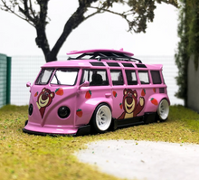 Load image into Gallery viewer, 1:64 Flame Pink VW T1 Van Camper Kombi Sports Model Diecast Metal Car New Collection