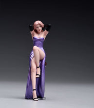 Load image into Gallery viewer, 1:24 Painted Figure Model Miniature Resin Diorama Purple Dress Girl Lady Sitting