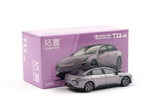 Load image into Gallery viewer, XCARTOYS 1:64 Purple Xpeng Mona M03 EV Sedan Sport Model Diecast Metal Car New Collection