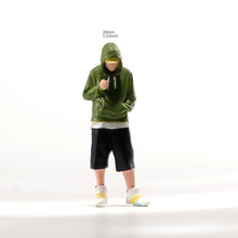 Load image into Gallery viewer, 1:64 Painted Figure Model Miniature Resin Diorama Sand Toy Hooded hoodie Man Boy New