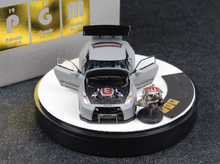 Load image into Gallery viewer, PGM 1:64 Gray GTR R35 Rocket Bunny Engine Round Model Diecast Metal Car New Collection