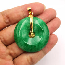 Load image into Gallery viewer, Nature Jade Fu Green Round Pendant Necklace Gift Jewelry charm Blessing Lucky