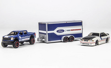 Load image into Gallery viewer, Maisto 1:64 2021 F150 Raptor Trailer 1993 SVT Cobra Haulers Model Metal Car