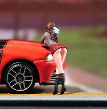 Load image into Gallery viewer, 1:64 Painted Figure Model Miniature Resin Diorama Sand Leaning Standing Girl Collection