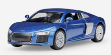 Load image into Gallery viewer, WELLY 1:36 Blue R8 V10 Hatchback Racing Sports Model Diecast Toy Metal Car BN