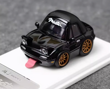 Load image into Gallery viewer, MJ 1:64 Black Miata MX5 Mini Cute Q Type Sports Model Diecast Resin Car New Collection