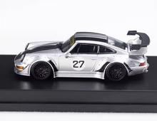 Load image into Gallery viewer, WU 1:64 Silver RWB 964 #27 Classic Racing Sports Model Diecast Metal Car New Collection