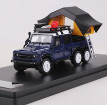 Load image into Gallery viewer, Shadow 1:64 Blue Defender 6x6 Pickup Truck Camper Model Diecast Metal Car New Collection