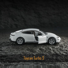 Load image into Gallery viewer, Bburago 1:64 White Taycan Turbo S Sports Model Diecast Metal Car New Collection