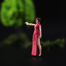 Load image into Gallery viewer, 1:64 Painted Unpainted Figure Model Miniature Resin Diorama Sand Chipao Lady Gun New
