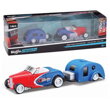 Load image into Gallery viewer, Maisto 1:64 1932 Ford Roadster Traveler Trailer Tow & Go Model Metal Car BN