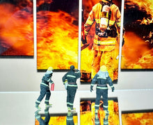 Load image into Gallery viewer, 1:64 Painted Figure Mini Model Miniature Resin Diorama Firefighter Fireman Set