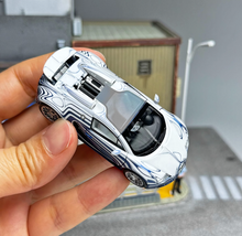 Load image into Gallery viewer, LJM 1:64 Blue White Chiron Veyron Racing Sports Model Diecast Resin Car New