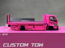 Load image into Gallery viewer, MT 1:64 Pink H300 Custom Tow Flatbed Truck Dinosaur Model Diecast Metal Car