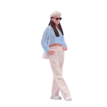 Load image into Gallery viewer, 1:64 Painted Figure Model Miniature Resin Diorama Sand Beret Hat Girl Lady Chill