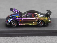 Load image into Gallery viewer, TM 1:64 Plating Purple Green RX-7 FD3S RE Sports Model Diecast Metal Car New Collection