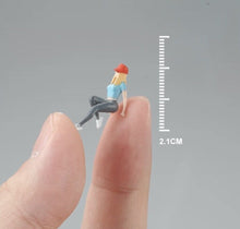 Load image into Gallery viewer, 1:64 Painted Figure Mini Model Toy Miniature Car Scenes Resin Hot sitting girl