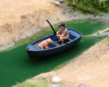 Load image into Gallery viewer, 1:64 Painted Figure Model Miniature Resin Diorama Sand Boat Fisher Pet Dog Boy