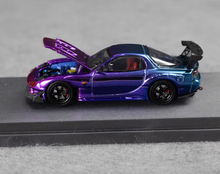 Load image into Gallery viewer, TM 1:64 Plating Blue Pink JDM RX-7 FD3S RE Sports Model Diecast Metal Car New Collection