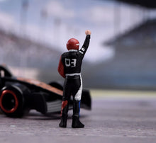 Load image into Gallery viewer, 1:64 Painted Figure Model Miniature Resin Helmet Racer Driver Black Raise Hand