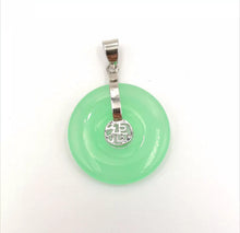 Load image into Gallery viewer, Nature Jade Pendant Necklace Gift Jewelry charm Blessing Fu Fortune Round Luck f