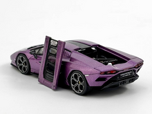 Load image into Gallery viewer, HH 1:64 Purple Countach LPI800-4 Racing Sports Model Diecast Metal Car New Collection