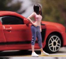 Load image into Gallery viewer, 1:64 Painted Figure Model Miniature Resin Diorama Sand Toy Sporty Pink Top Girl