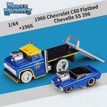 Load image into Gallery viewer, Maisto 1:64 1966 C60 Flatbed Trailer 1969 Chevelle SS Model Diecast Metal Car
