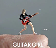 Load image into Gallery viewer, 1:64 Painted Figure Mini Model Miniature Resin Diorama Sand People Guitar Girl