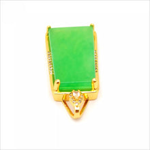 Load image into Gallery viewer, Nature Jade Retangle Fortune Pendant Necklace Gift Jewelry charm Blessing Luck b