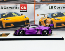 Load image into Gallery viewer, Fine 1:64 Purple C8 LB Widebody Sports Model Diecast Metal Car New Collection
